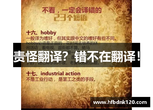 责怪翻译？错不在翻译！